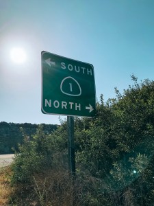 Road sign for PCH Highway One